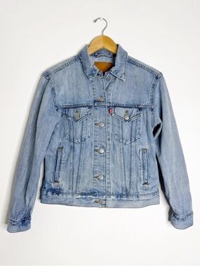 Levi’s Premium Light Wash Denim Trucker Jacket XS Cotton Women’s